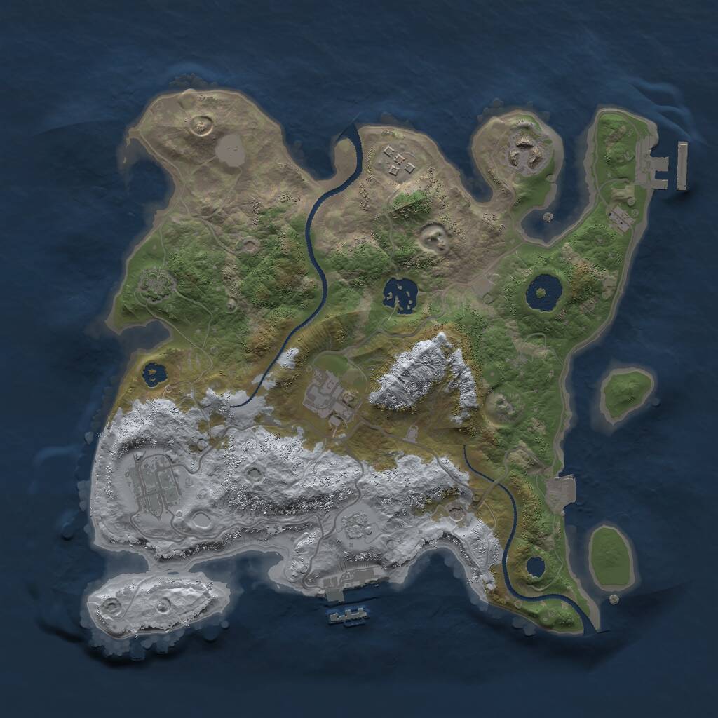 Rust Map: Procedural Map, Size: 3000, Seed: 8097, 11 Monuments