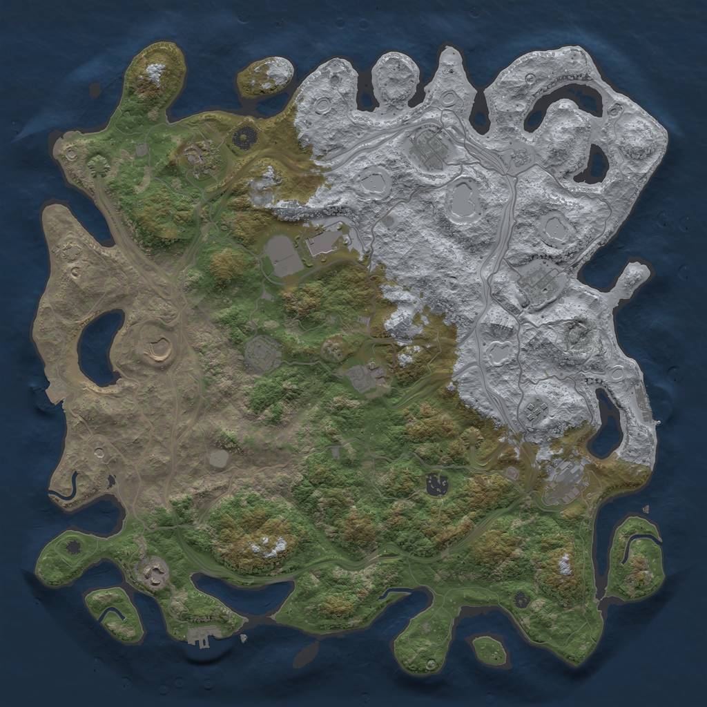 Rust Map: Procedural Map, Size: 4500, Seed: 1230985, 19 Monuments