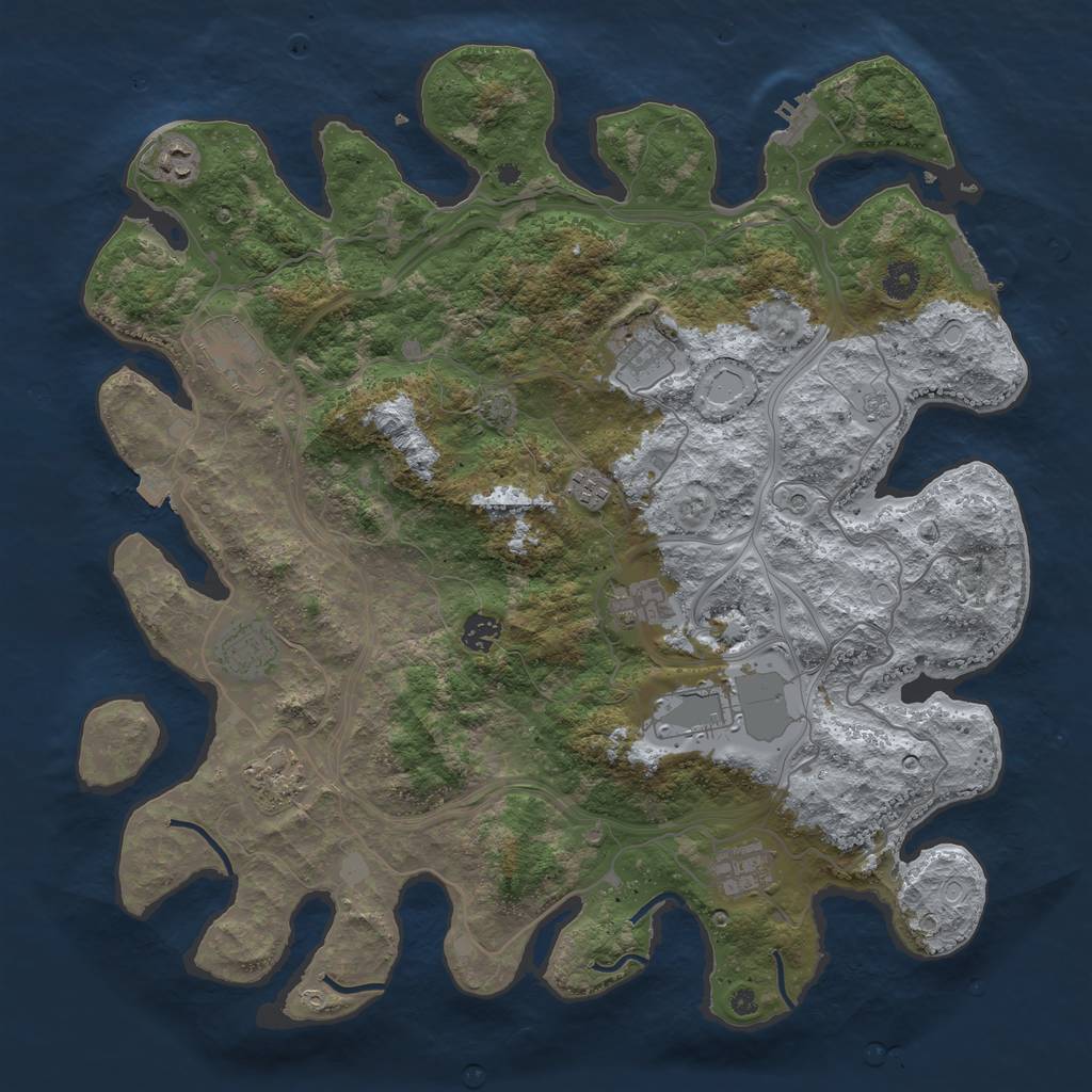 Rust Map: Procedural Map, Size: 4250, Seed: 602207859, 18 Monuments