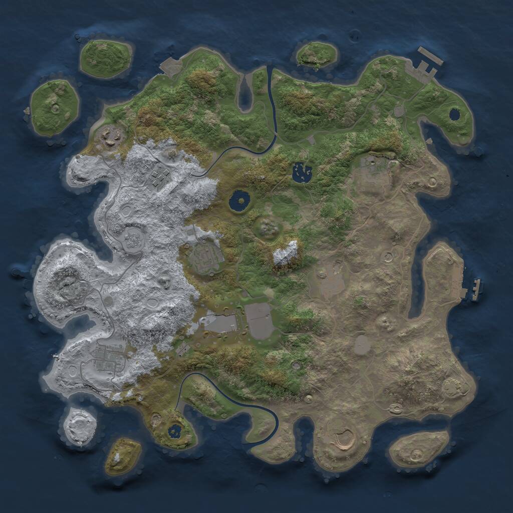 Rust Map: Procedural Map, Size: 3700, Seed: 712112, 15 Monuments