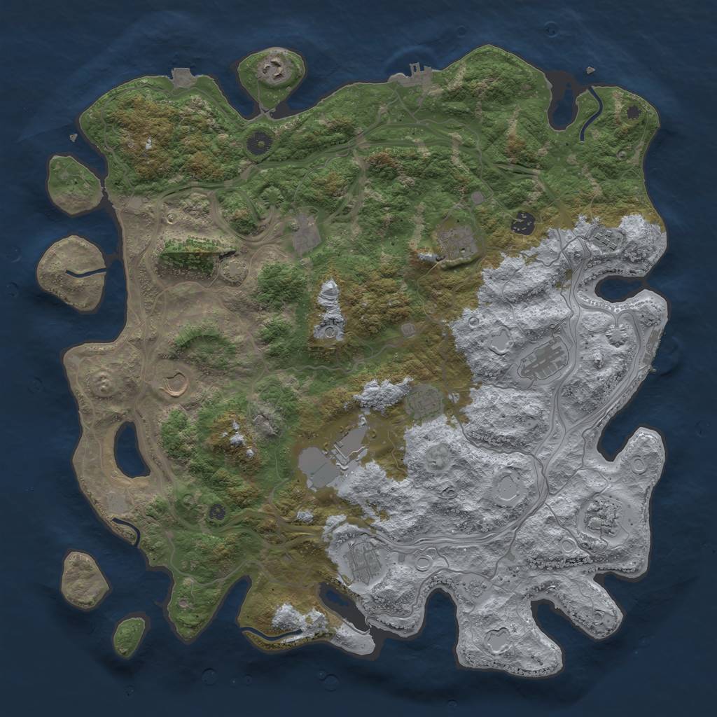 Rust Map: Procedural Map, Size: 4500, Seed: 43931, 19 Monuments