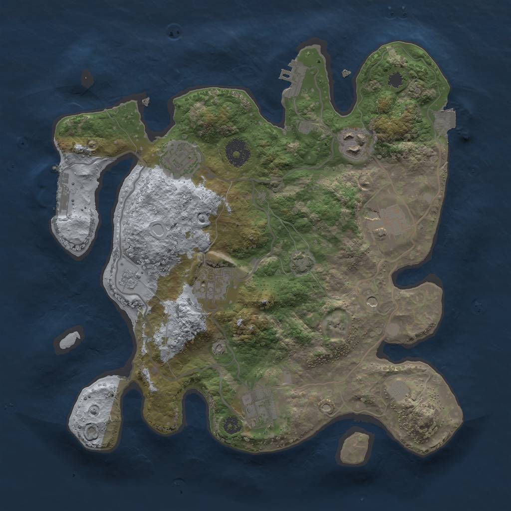 Rust Map: Procedural Map, Size: 3000, Seed: 1297037362, 13 Monuments