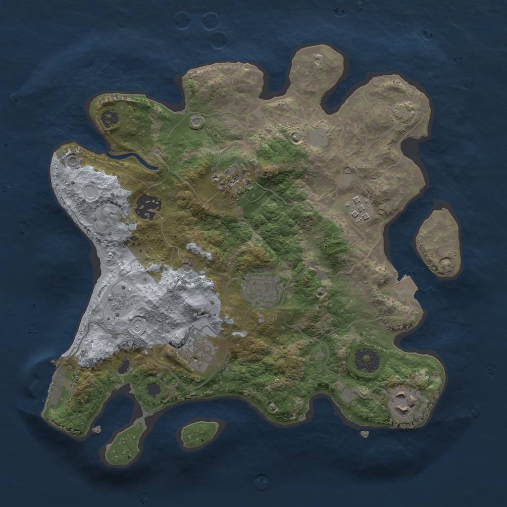 Rust Map: Procedural Map, Size: 2999, Seed: 589521, 13 Monuments