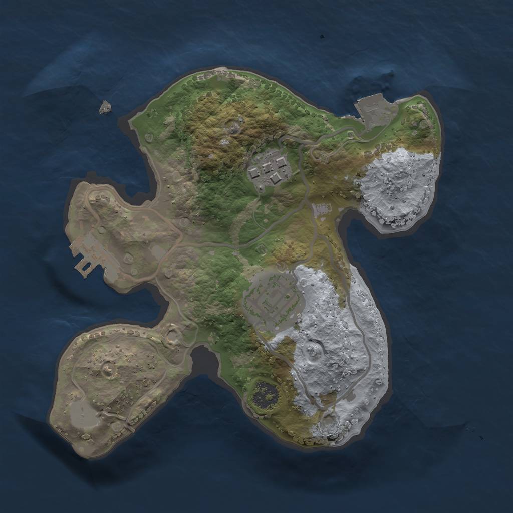 Rust Map: Procedural Map, Size: 2000, Seed: 1194402894, 6 Monuments