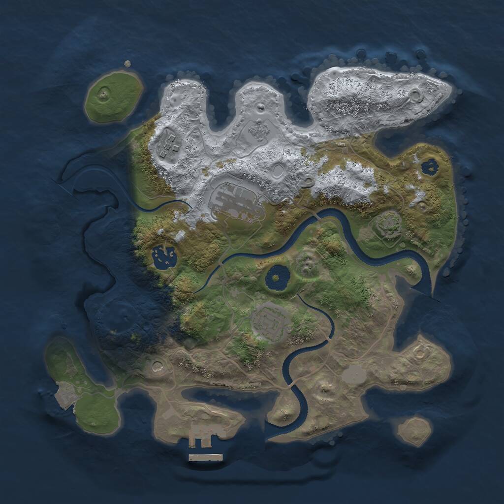 Rust Map: Procedural Map, Size: 3000, Seed: 9768504, 9 Monuments