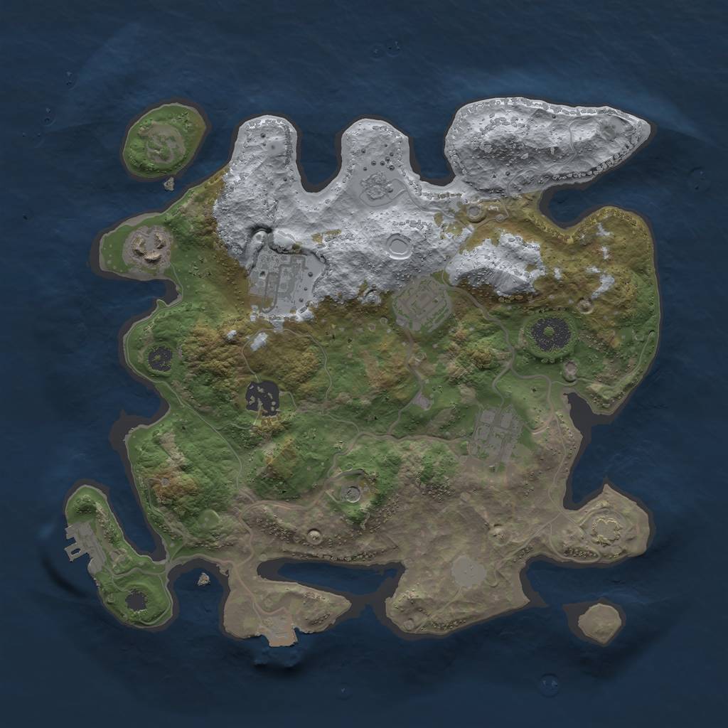 Rust Map: Procedural Map, Size: 3000, Seed: 9768504, 12 Monuments