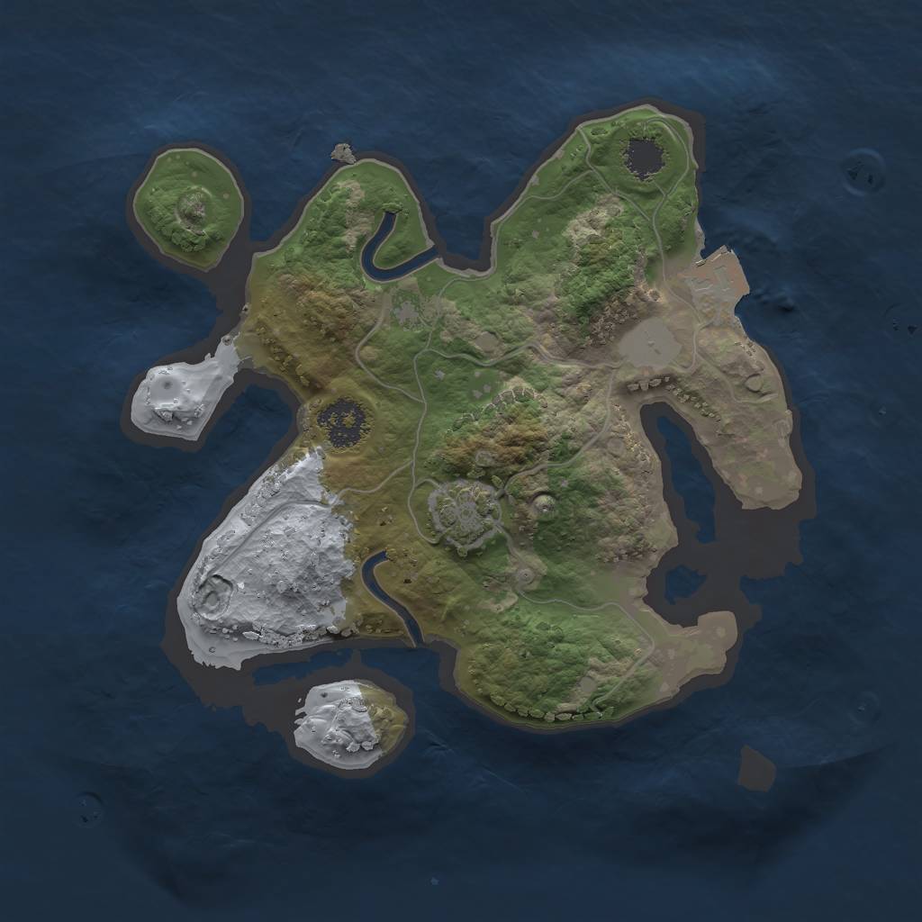 Rust Map: Procedural Map, Size: 2000, Seed: 3489348, 4 Monuments