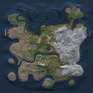 Thumbnail Rust Map: Procedural Map, Size: 3200, Seed: 488137085, 13 Monuments