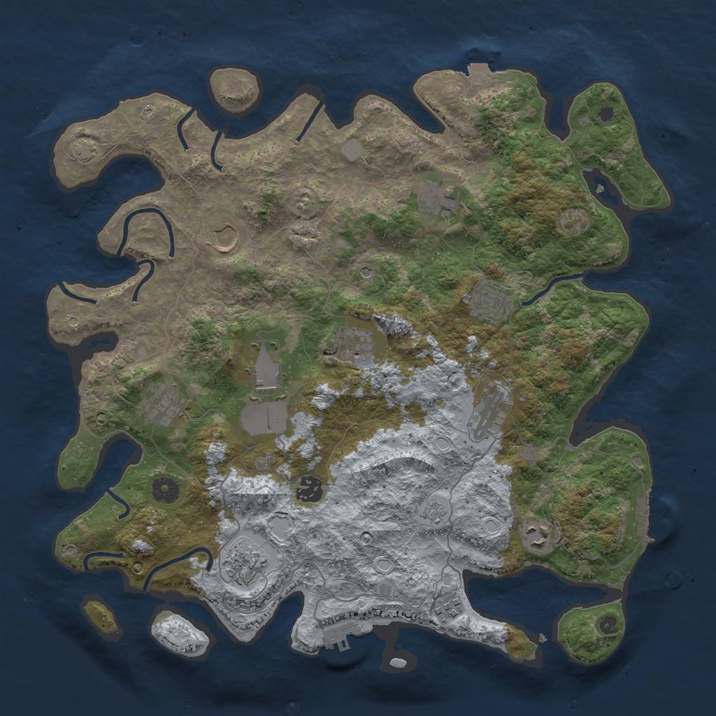 Rust Map: Procedural Map, Size: 3998, Seed: 359441839, 19 Monuments