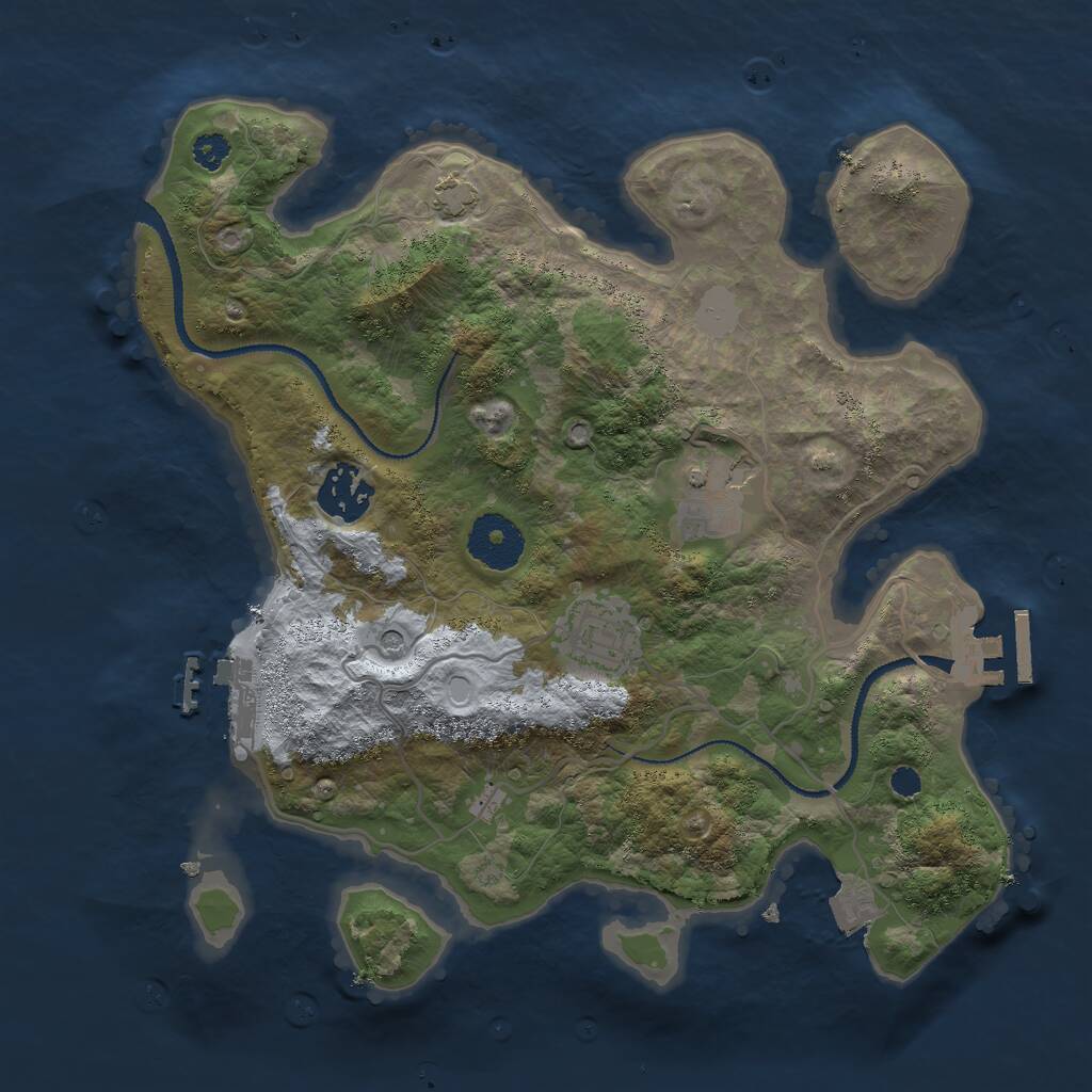 Rust Map: Procedural Map, Size: 3000, Seed: 7202, 8 Monuments