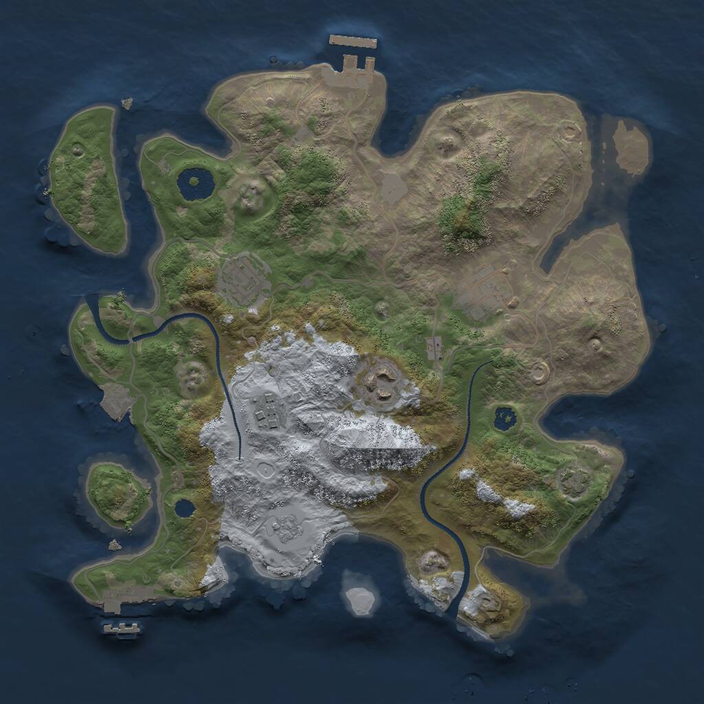 Rust Map: Procedural Map, Size: 3000, Seed: 449787086, 9 Monuments