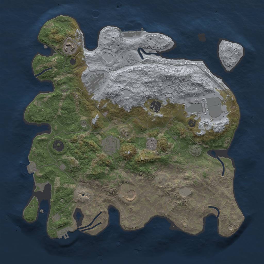 Rust Map: Procedural Map, Size: 3500, Seed: 116312573, 15 Monuments