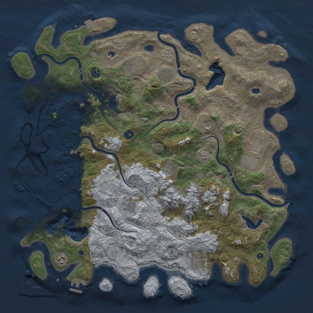 Rust Map: Procedural Map, Size: 5000, Seed: 1662299429, 16 Monuments