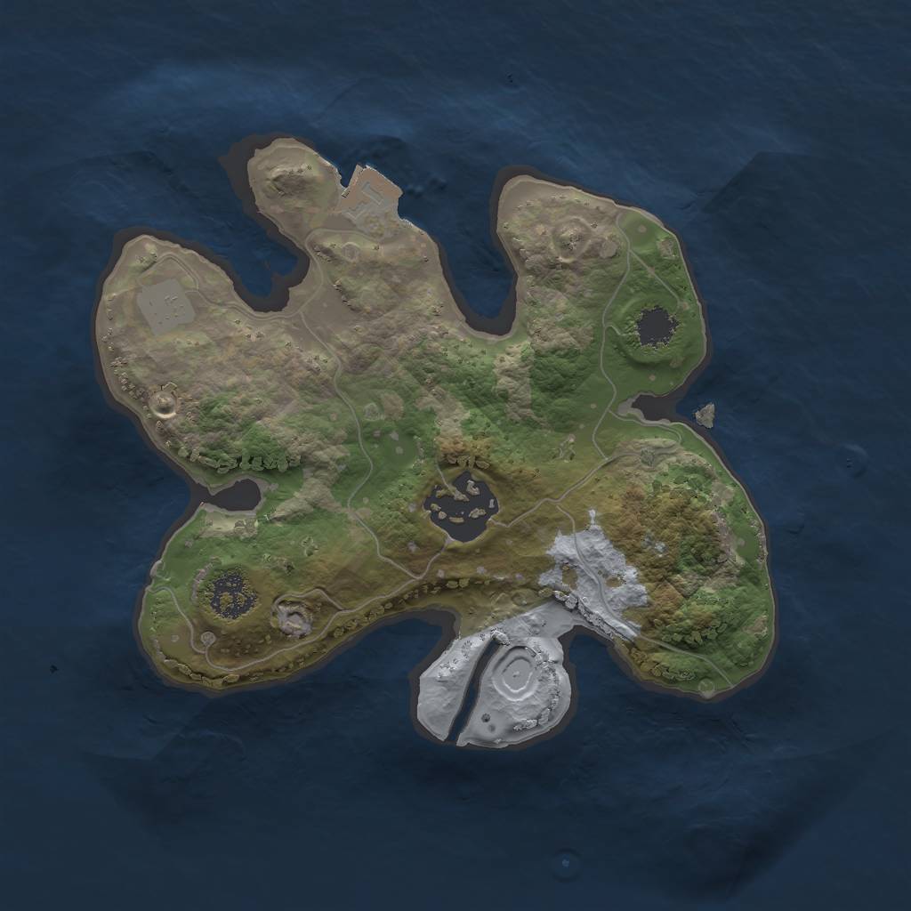 Rust Map: Procedural Map, Size: 2000, Seed: 467370, 4 Monuments