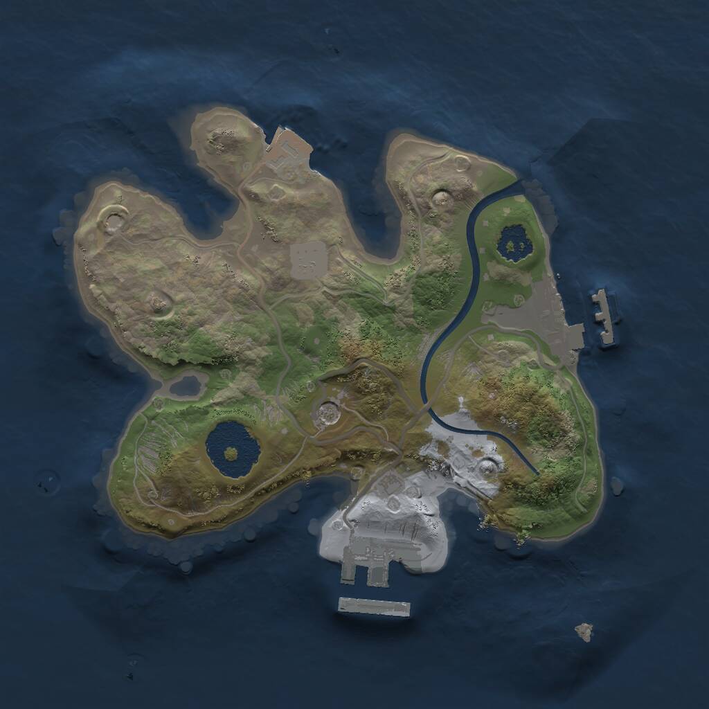 Rust Map: Procedural Map, Size: 2000, Seed: 467370, 4 Monuments