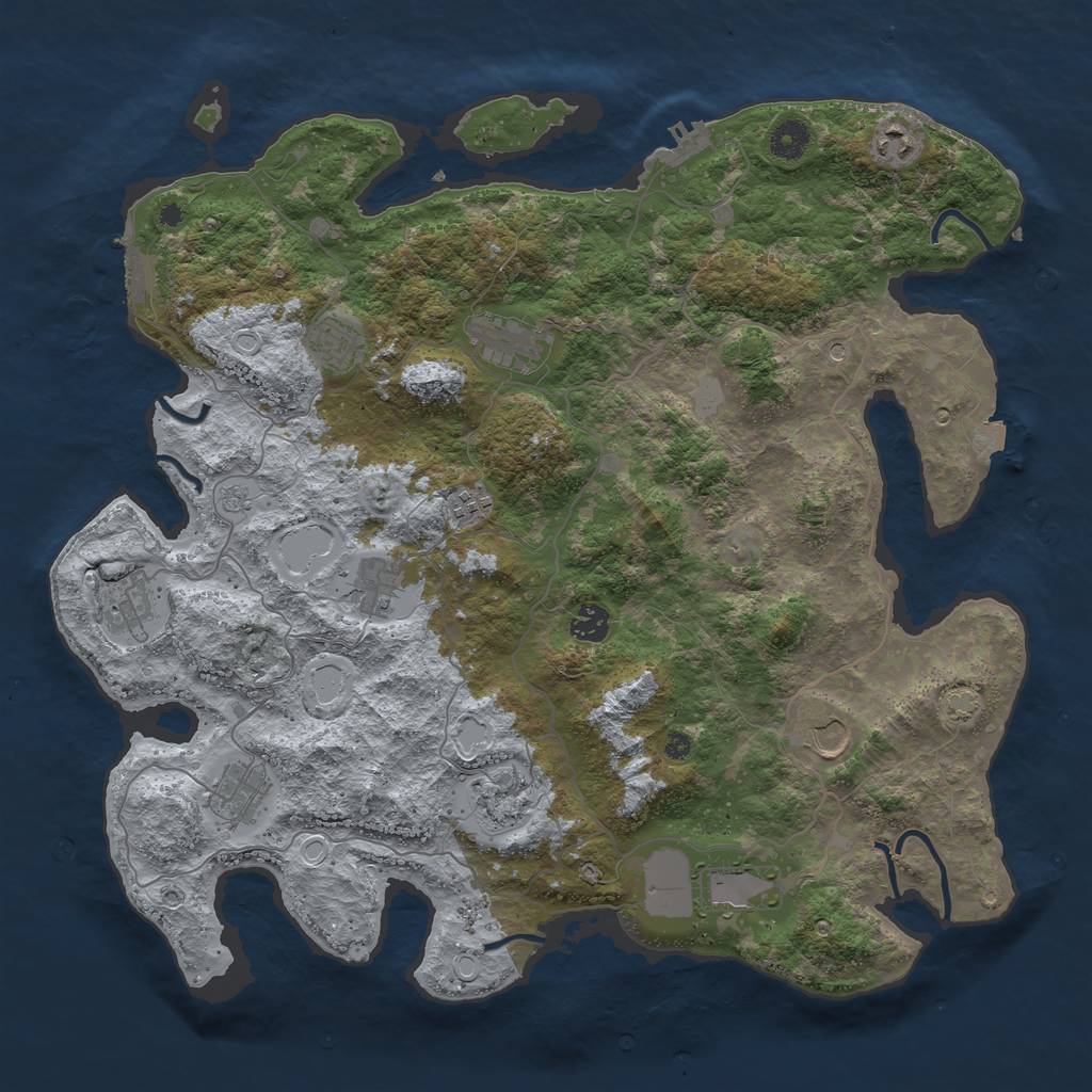 Rust Map: Procedural Map, Size: 4200, Seed: 70815, 19 Monuments