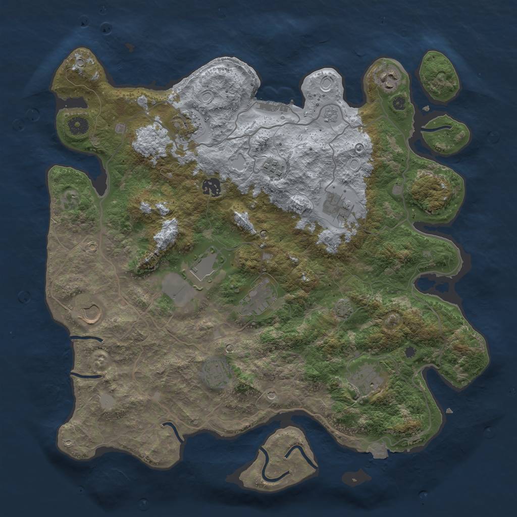 Rust Map: Procedural Map, Size: 4000, Seed: 1891000981, 17 Monuments