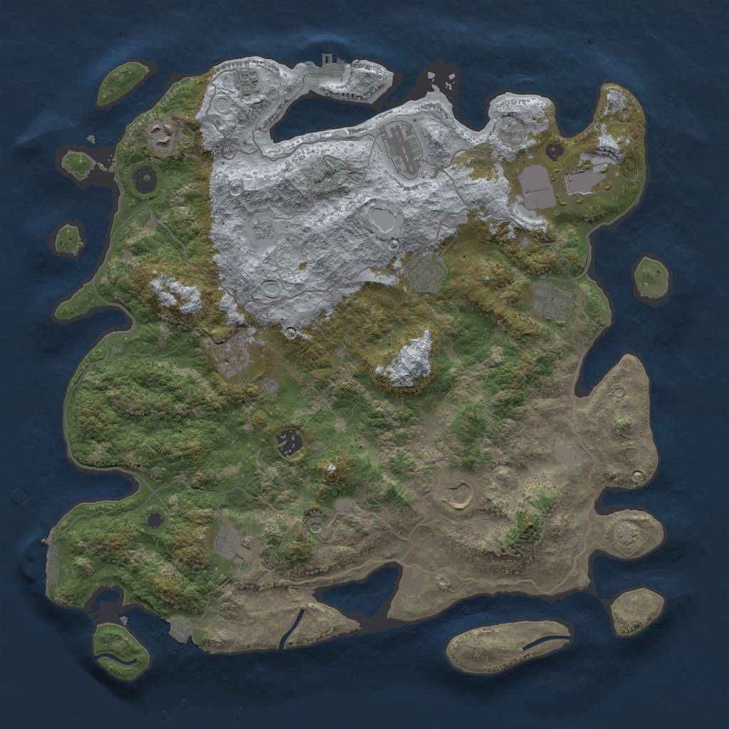 Rust Map: Procedural Map, Size: 4200, Seed: 27483647, 18 Monuments