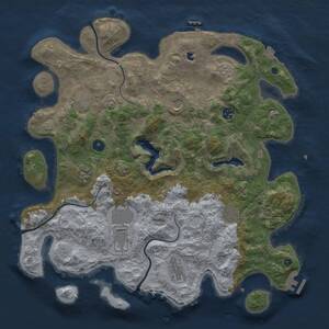 Thumbnail Rust Map: Procedural Map, Size: 4096, Seed: 58252619, 14 Monuments