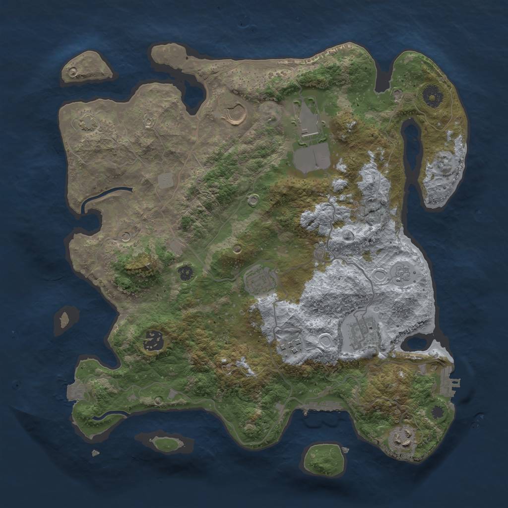 Rust Map: Procedural Map, Size: 3600, Seed: 486903711, 15 Monuments