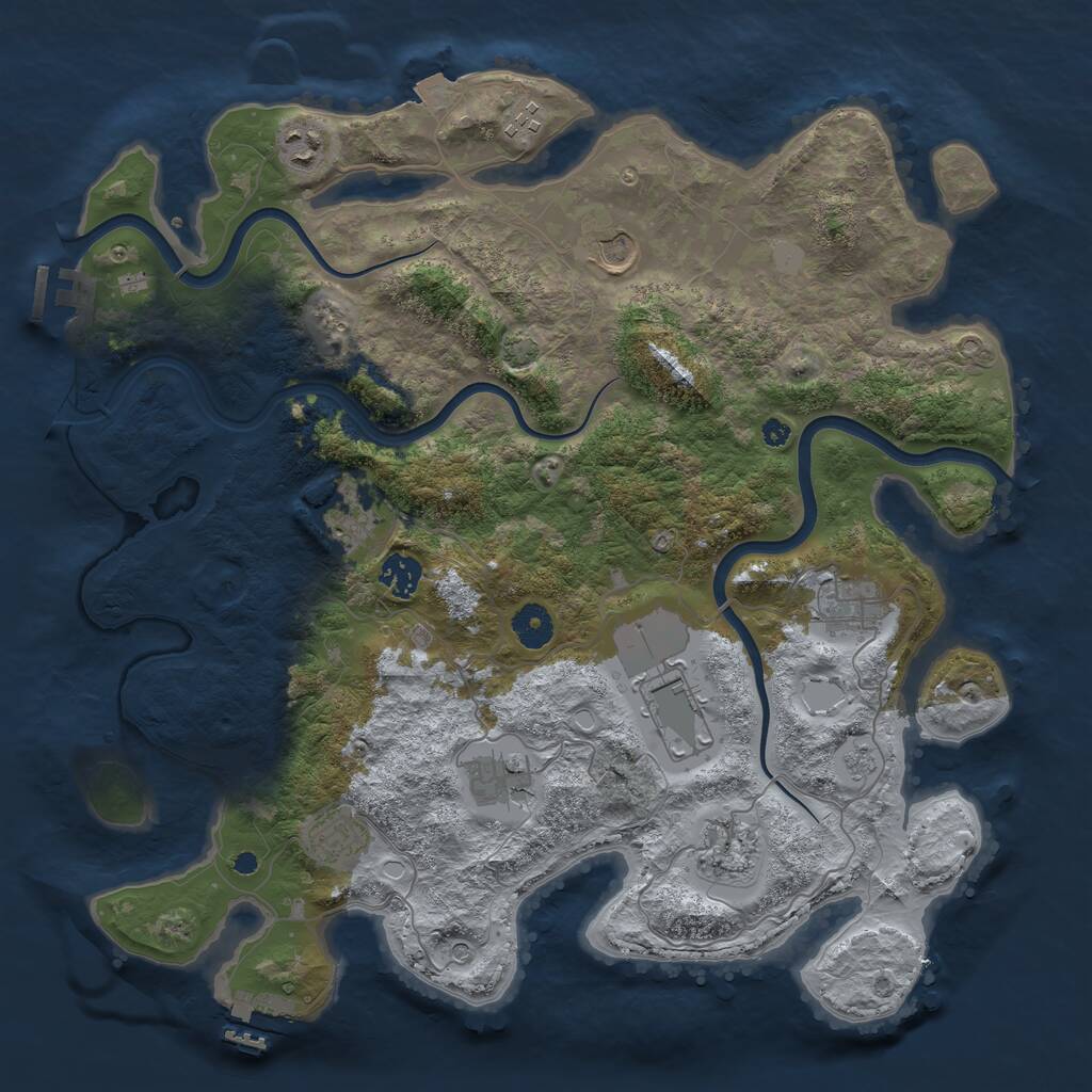 Rust Map: Procedural Map, Size: 3900, Seed: 1738884314, 16 Monuments