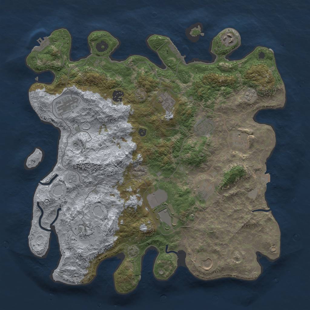 Rust Map: Procedural Map, Size: 4000, Seed: 755002207, 19 Monuments