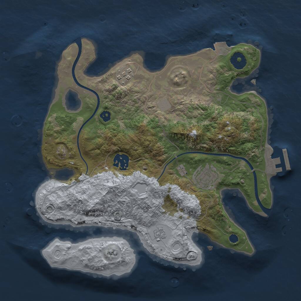 Rust Map: Procedural Map, Size: 2800, Seed: 1711706854, 6 Monuments