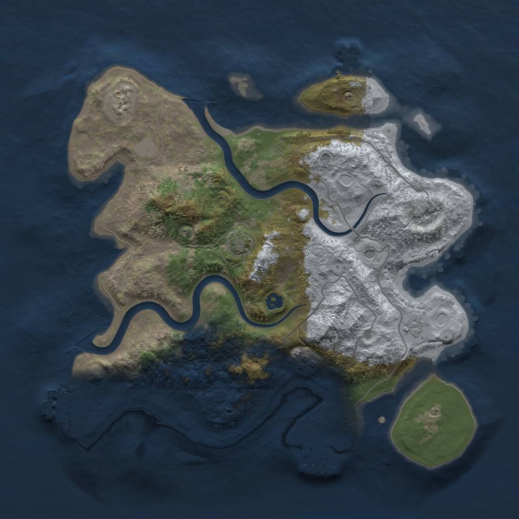 Rust Map: Procedural Map, Size: 3000, Seed: 183197615, 7 Monuments