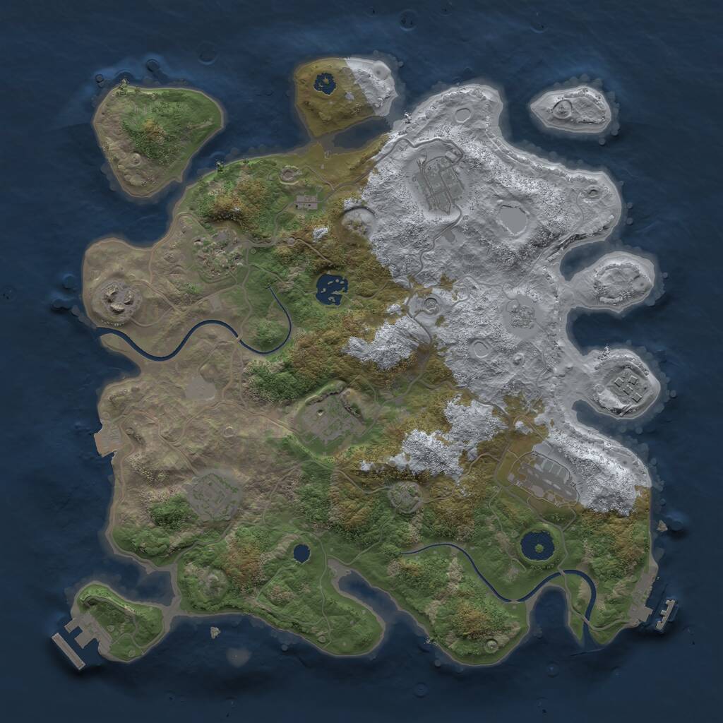 Rust Map: Procedural Map, Size: 3400, Seed: 5341, 14 Monuments