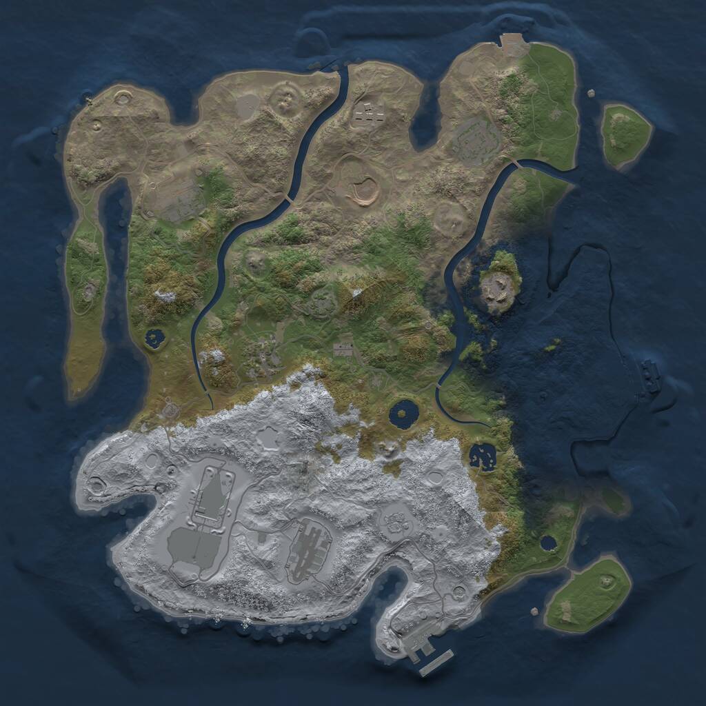 Rust Map: Procedural Map, Size: 3700, Seed: 449953144, 15 Monuments