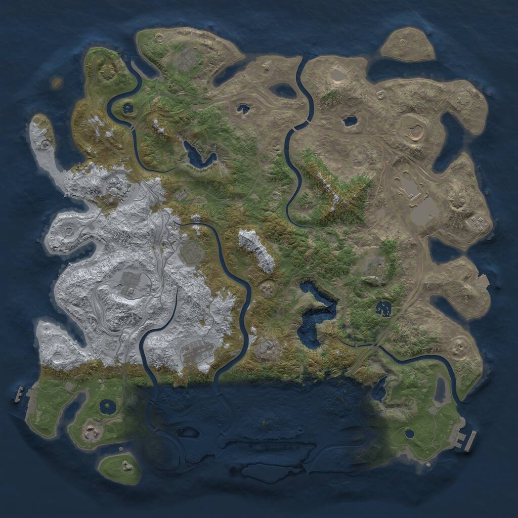 Rust Map: Procedural Map, Size: 4800, Seed: 1044315681, 17 Monuments
