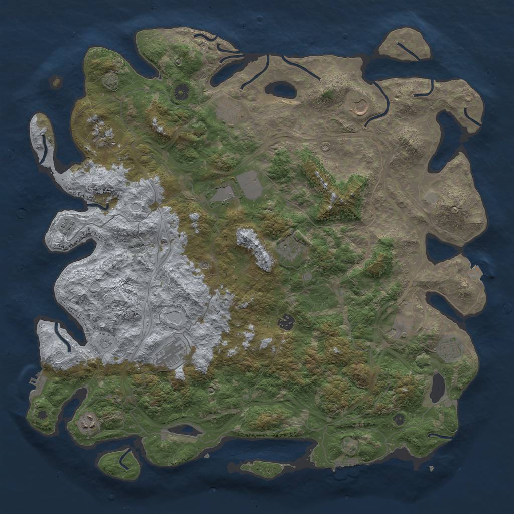 Rust Map: Procedural Map, Size: 4800, Seed: 1044315681, 19 Monuments