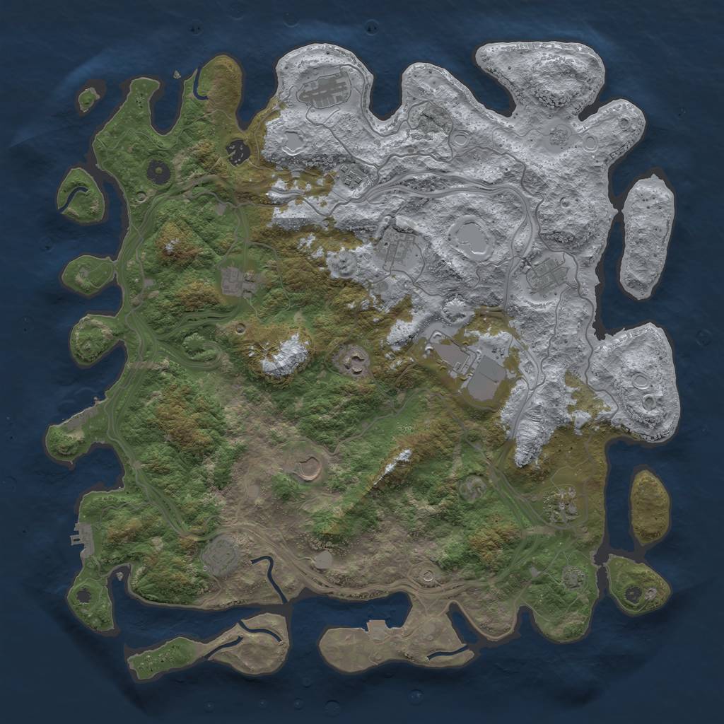 Rust Map: Procedural Map, Size: 4500, Seed: 9310146, 19 Monuments
