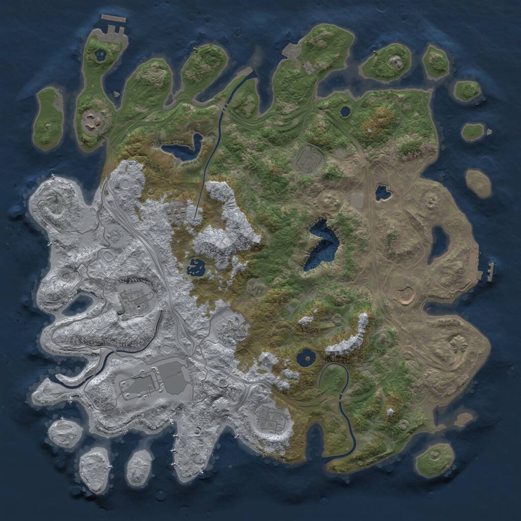 Rust Map: Procedural Map, Size: 4250, Seed: 1820098175, 15 Monuments