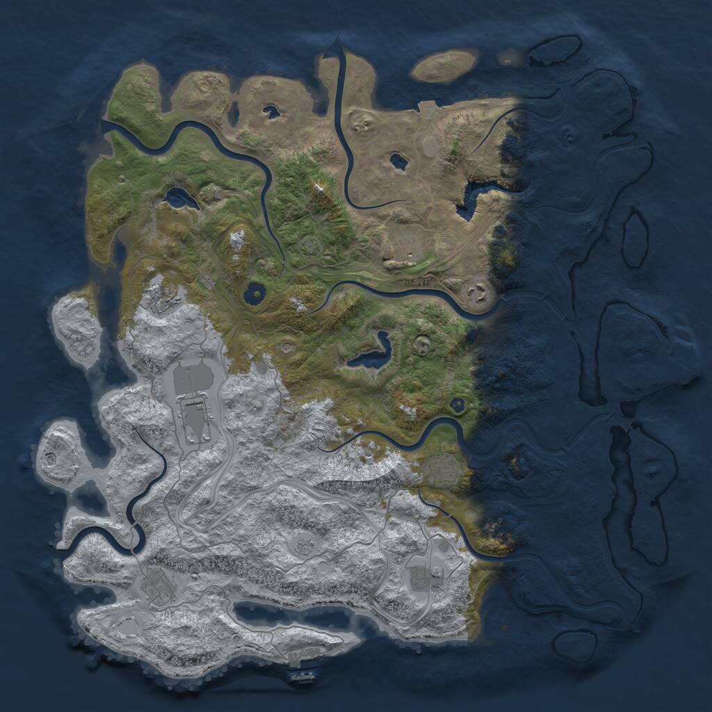 Rust Map: Procedural Map, Size: 4750, Seed: 157316830, 14 Monuments