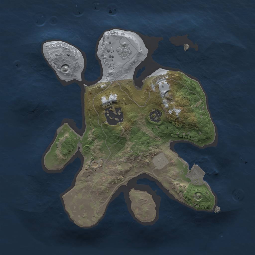 Rust Map: Procedural Map, Size: 2000, Seed: 843359181, 5 Monuments