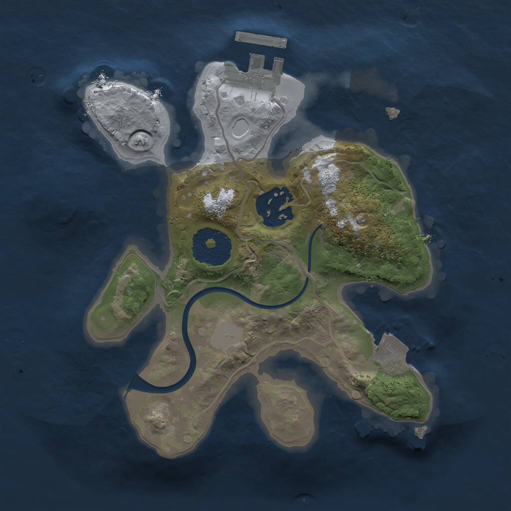 Rust Map: Procedural Map, Size: 2000, Seed: 843359181, 3 Monuments