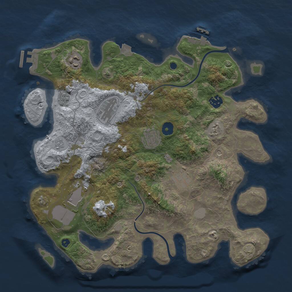 Rust Map: Procedural Map, Size: 3500, Seed: 78342, 13 Monuments