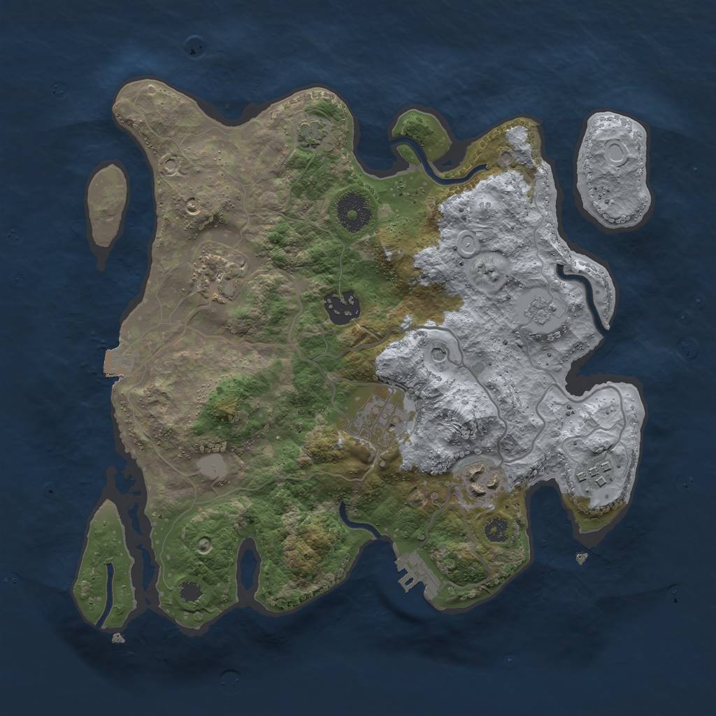 Rust Map: Procedural Map, Size: 3000, Seed: 223454545, 12 Monuments