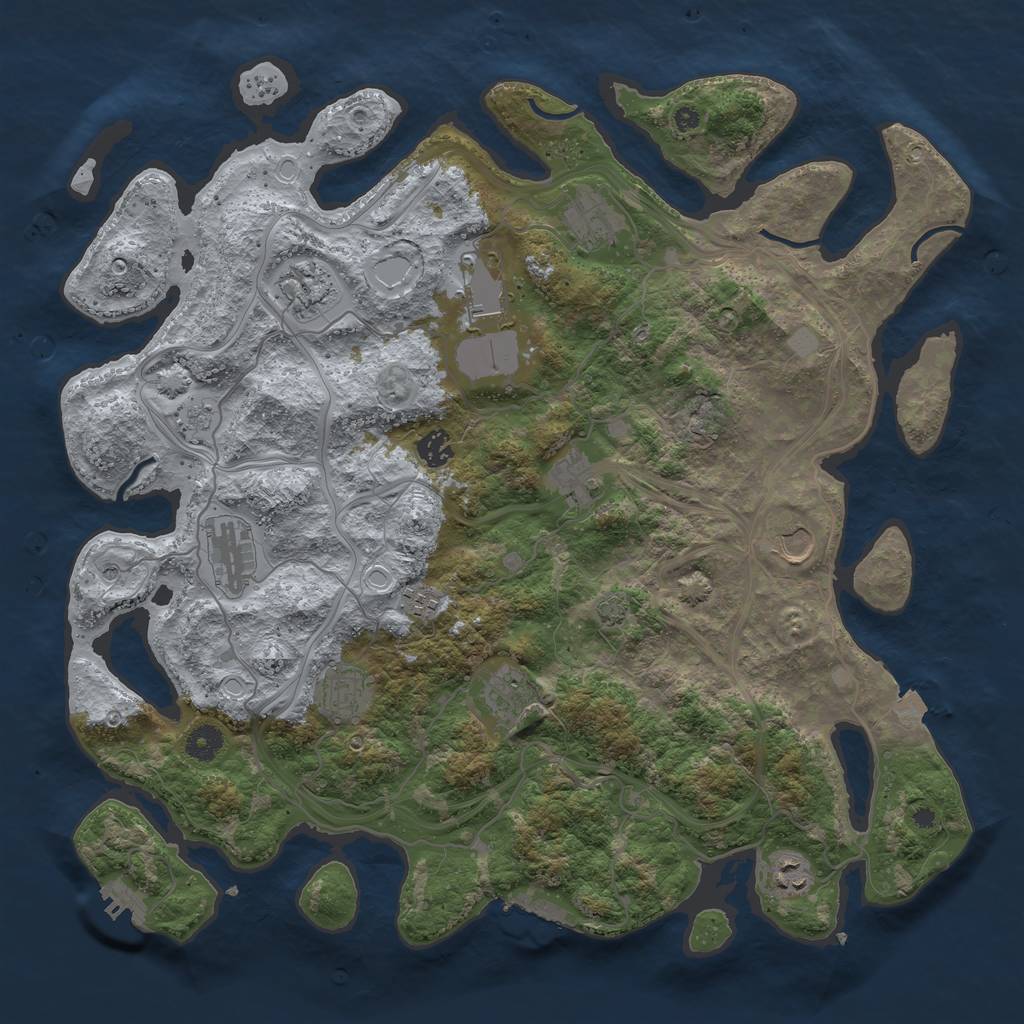 Rust Map: Procedural Map, Size: 4250, Seed: 66506345, 19 Monuments