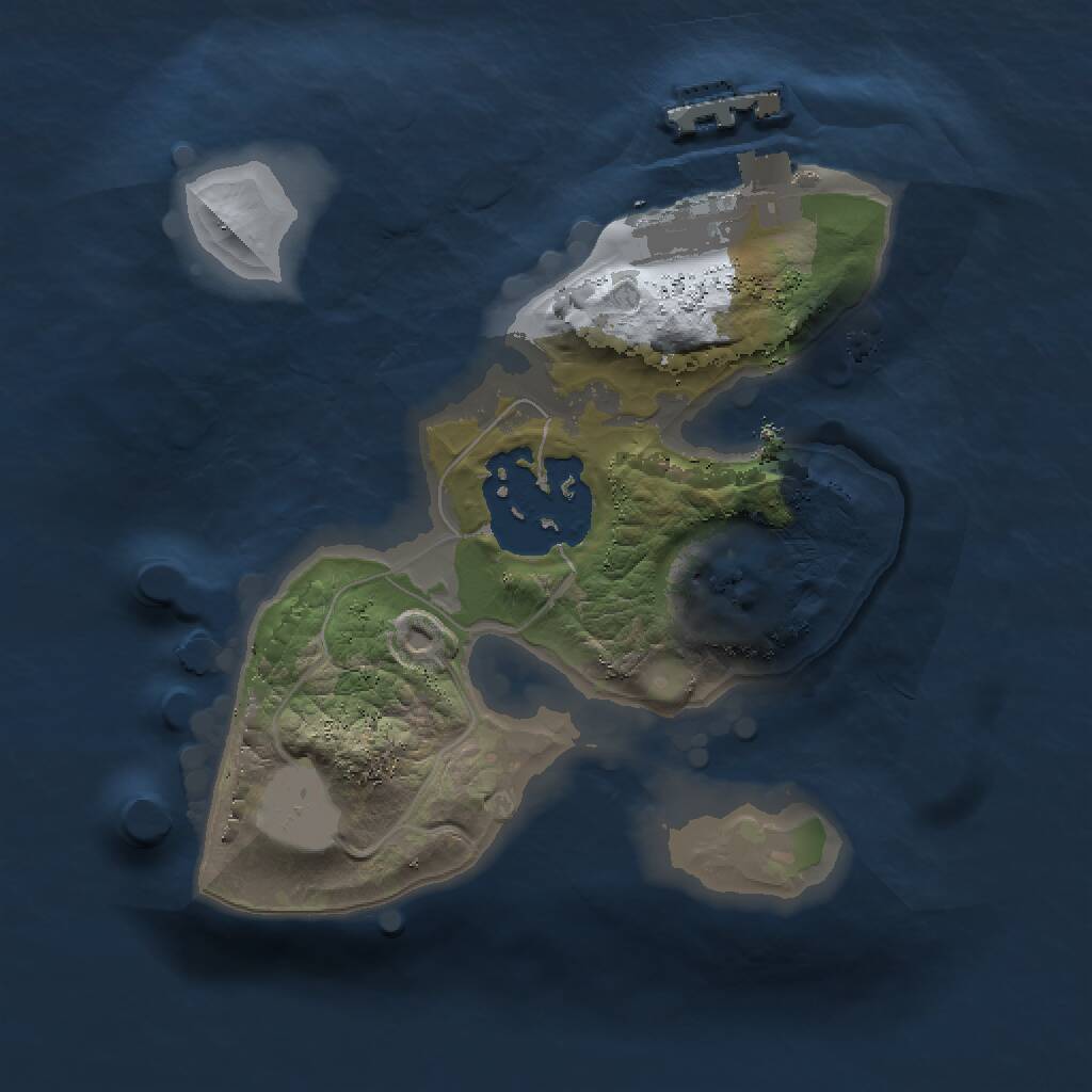 Rust Map: Procedural Map, Size: 1500, Seed: 32143, 3 Monuments