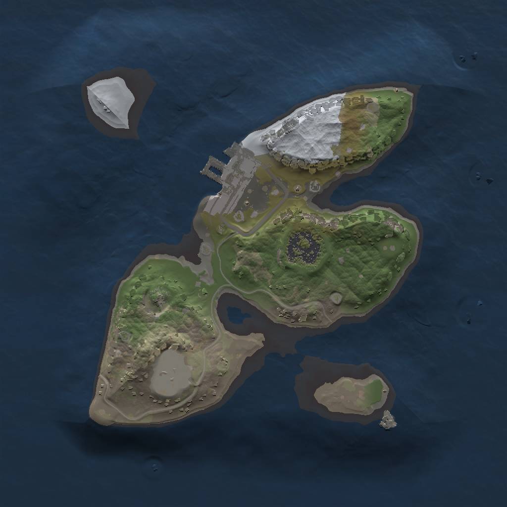 Rust Map: Procedural Map, Size: 1500, Seed: 32143, 4 Monuments