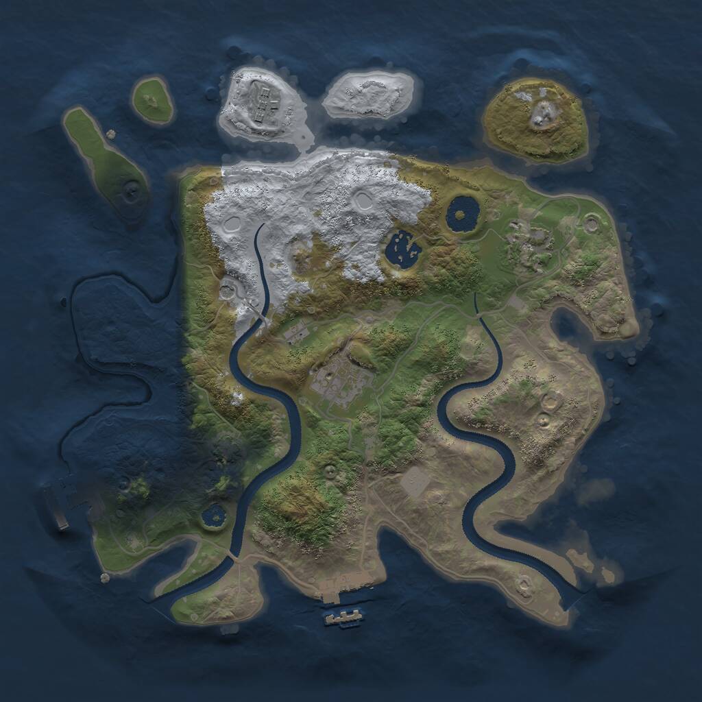 Rust Map: Procedural Map, Size: 3000, Seed: 472198479, 9 Monuments