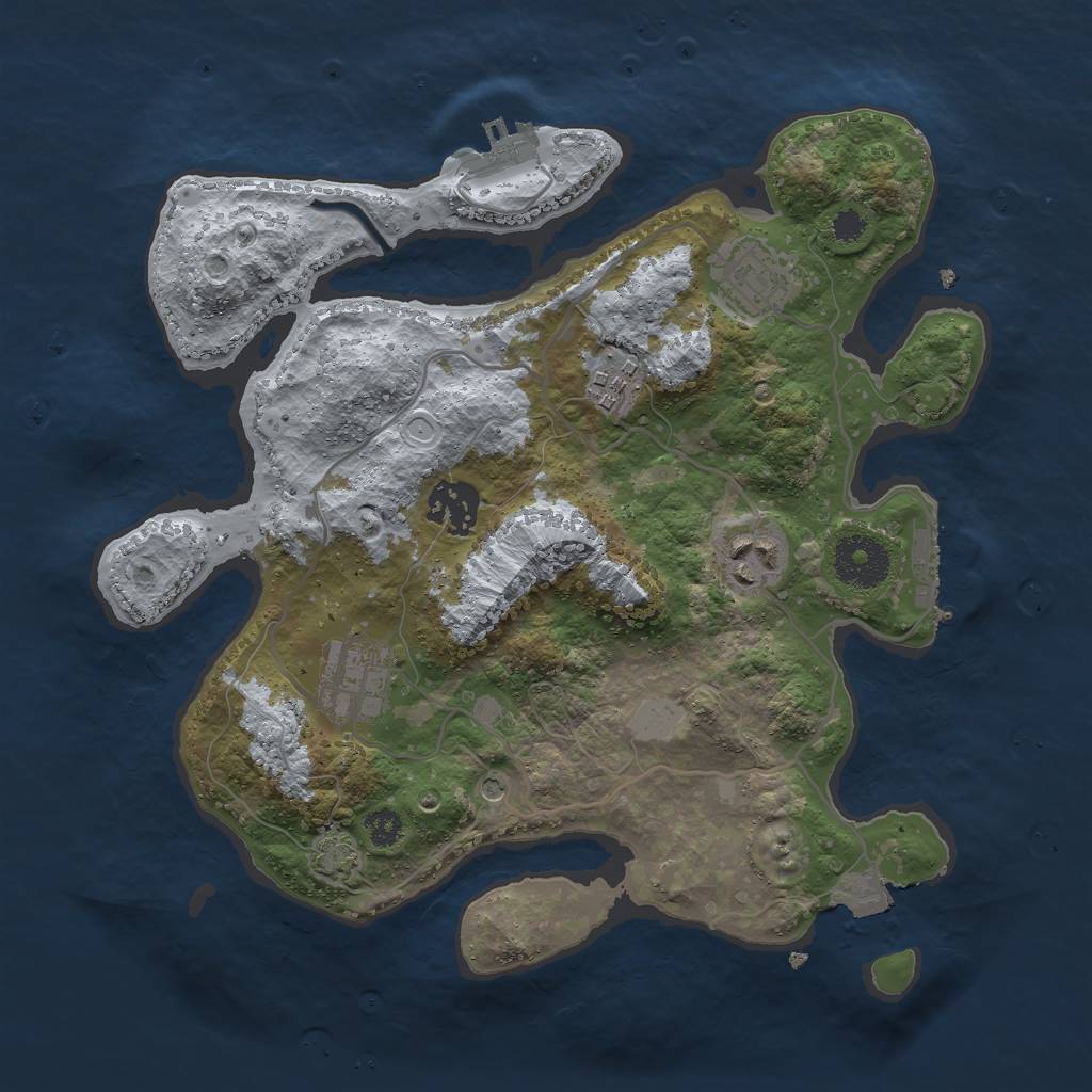 Rust Map: Procedural Map, Size: 3000, Seed: 9027358, 12 Monuments