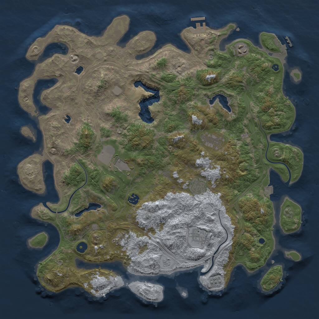 Rust Map: Procedural Map, Size: 4500, Seed: 1868044276, 14 Monuments