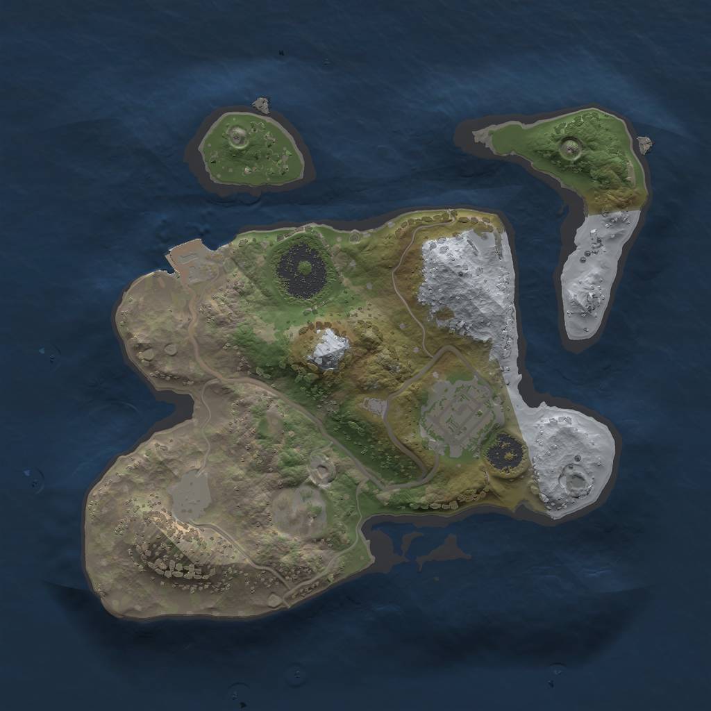 Rust Map: Procedural Map, Size: 2100, Seed: 1975155418, 4 Monuments