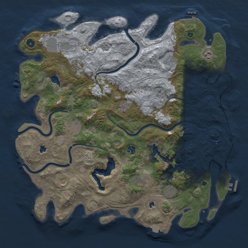 Rust Map: Procedural Map, Size: 4500, Seed: 1749087804, 17 Monuments
