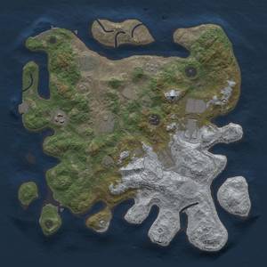 Thumbnail Rust Map: Procedural Map, Size: 3500, Seed: 15284500, 14 Monuments