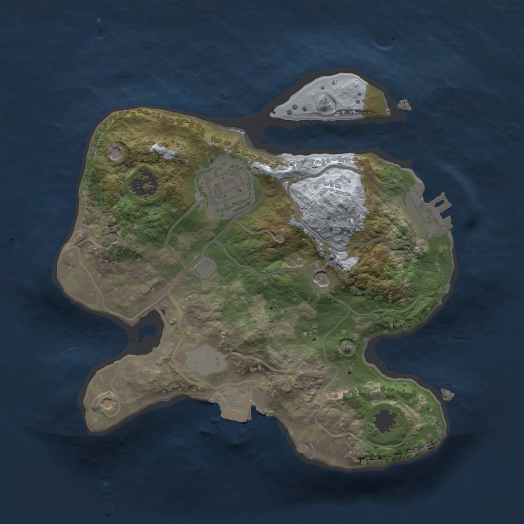 Rust Map: Procedural Map, Size: 2000, Seed: 596193306, 6 Monuments