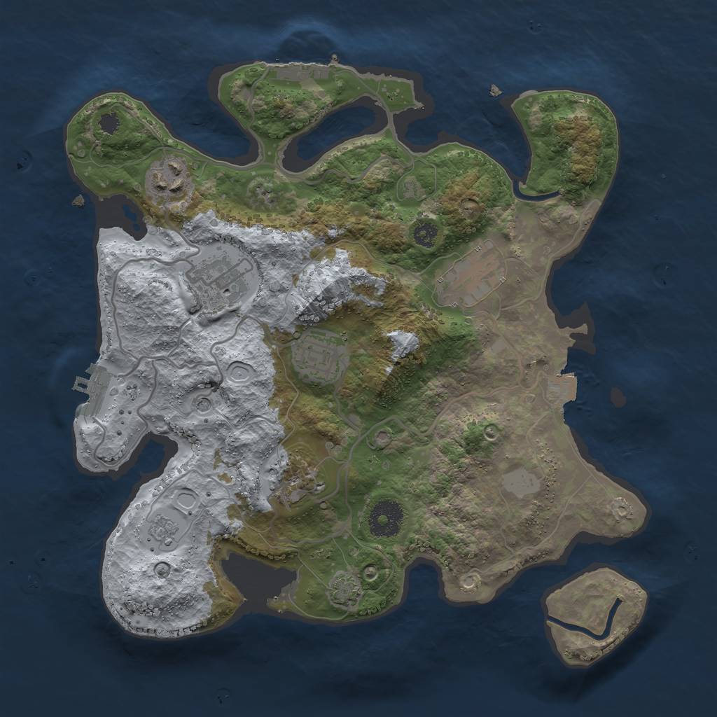 Rust Map: Procedural Map, Size: 3000, Seed: 218894058, 13 Monuments